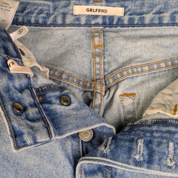 GRLFRND Karolina High Rise Destroyed Jeans GUC $248 Size 25     J1510 - Picture 6 of 8
